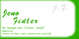 jeno fidler business card